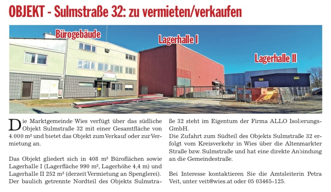 Objekt Sulmstraße 32 zu vermietenverkaufen